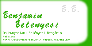 benjamin belenyesi business card