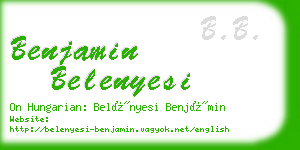 benjamin belenyesi business card